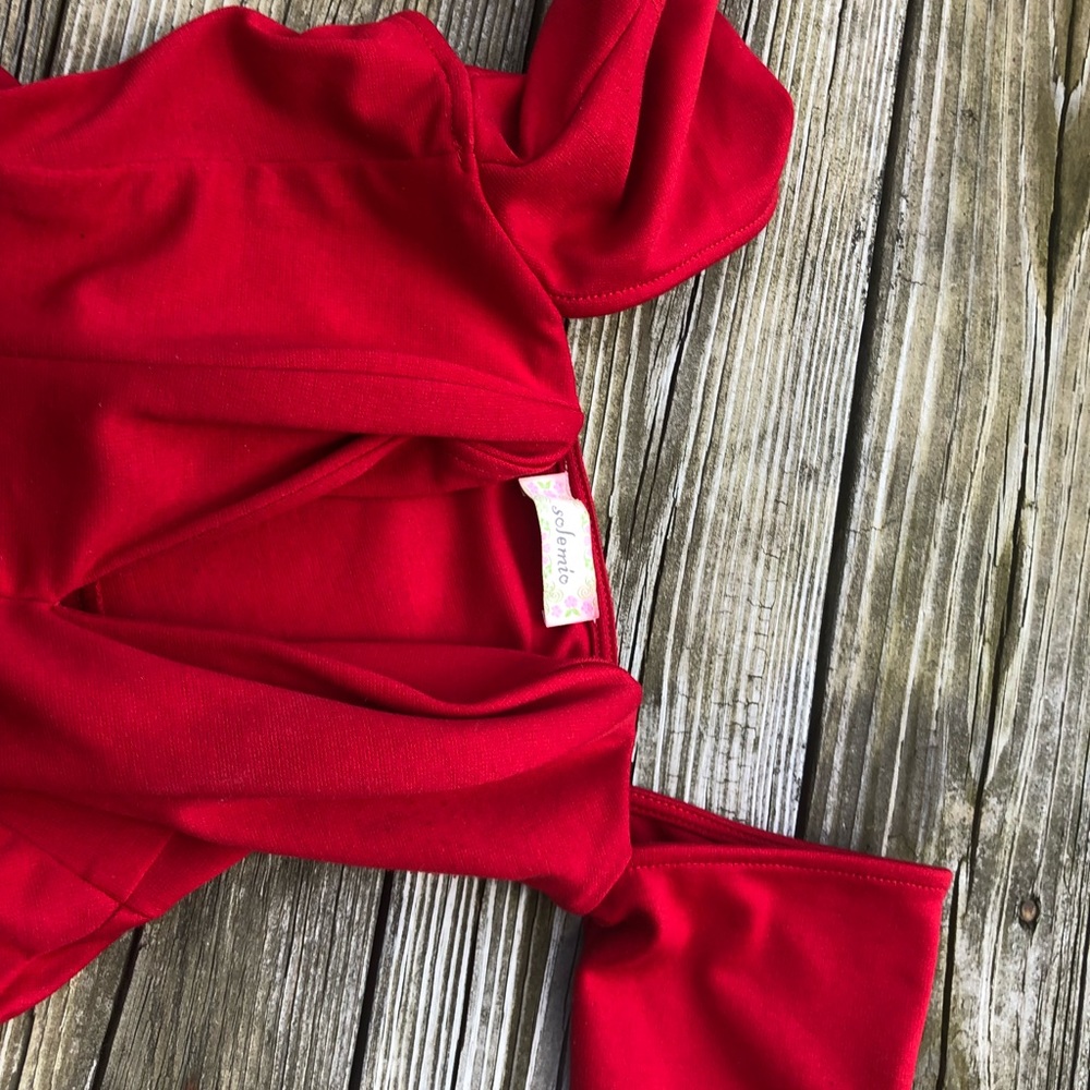 NASTYGAL gorgeous red Bardot off the shoulder skater dress size m - Picture 6 of 8